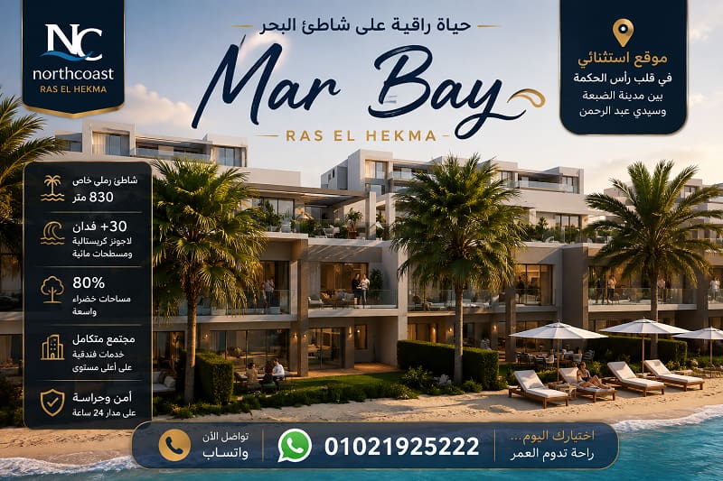 مساحات وأسعار قرية مار باي الساحل الشمالي