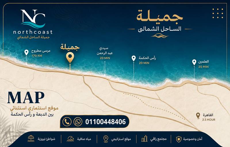 موقع قرية جميلة الساحل الشمالى