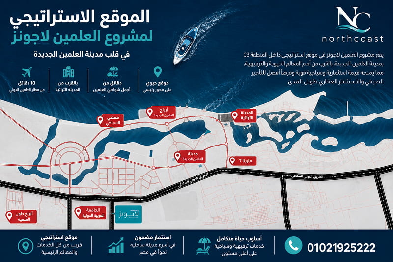 موقع مشروع العلمين لاجونز بالعلمين الجديدة
