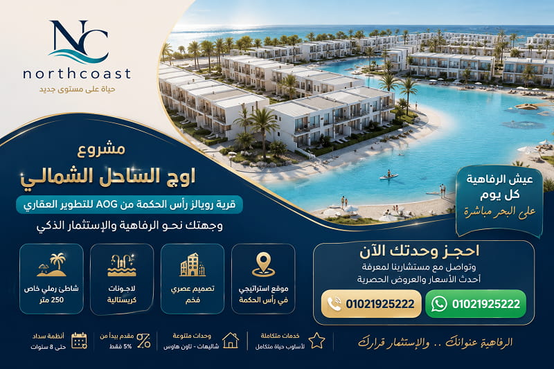 مشروع اوج الساحل الشمالي | قرية رويالز راس الحكمة 2026