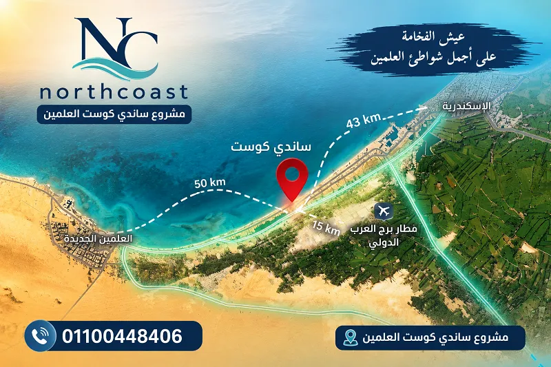 موقع مشروع ساندي كوست العلمين